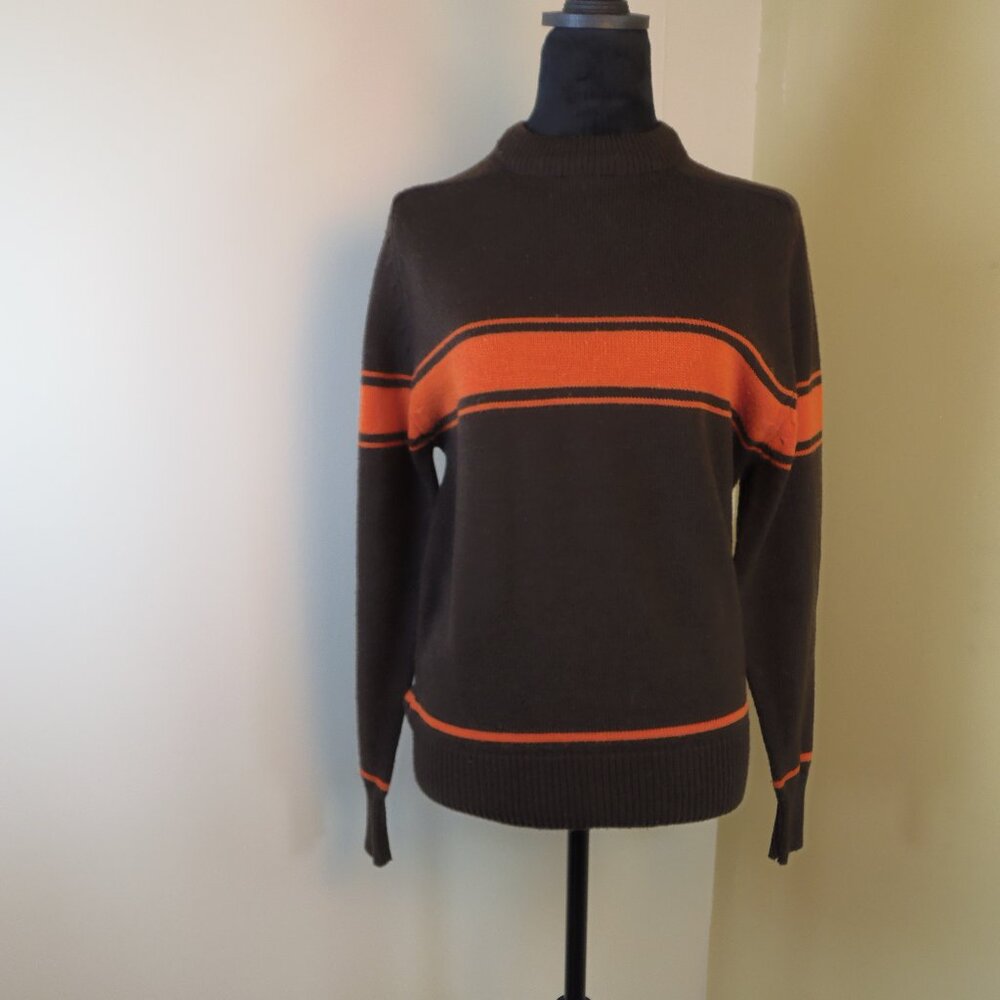 Vintage Brian McNeil Sportwear Pull Over Brown Orange Sweater Kurt Cobain Browns
